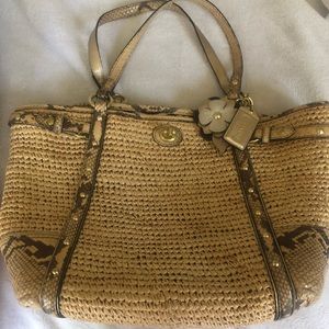 Coach woven tote